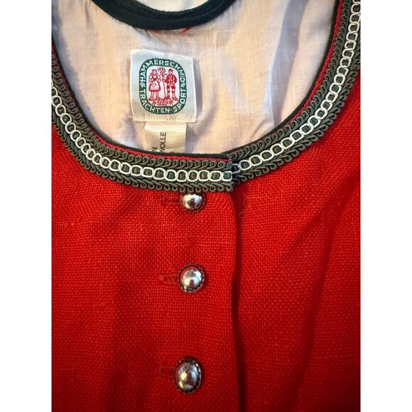 Hammererschmid Trachten Dirndl Dress Red Green Oktoberfest 100% Cotton SZ Small - Picture 7 of 9